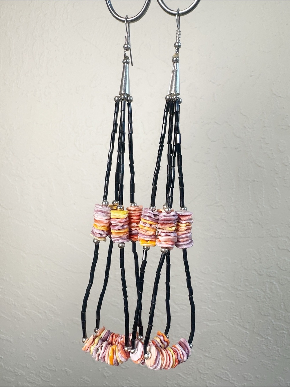 Native American shell earrings 6 inch